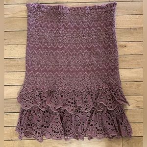 Free People midi pink ruffle skirt